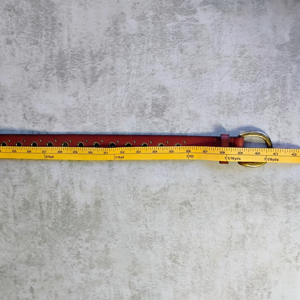 Fossil Brown Leather Belt with Gold Buckle - Picture 7 of 9